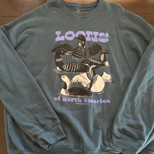 Bird Collective Loons of North America Dark Teal Sweatshirt 2XL